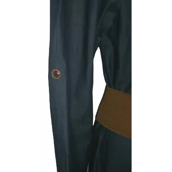 eShakti Dress Chambray Denim Button Down Shirt Custom Duster Minimalist Preppy - Picture 8 of 13